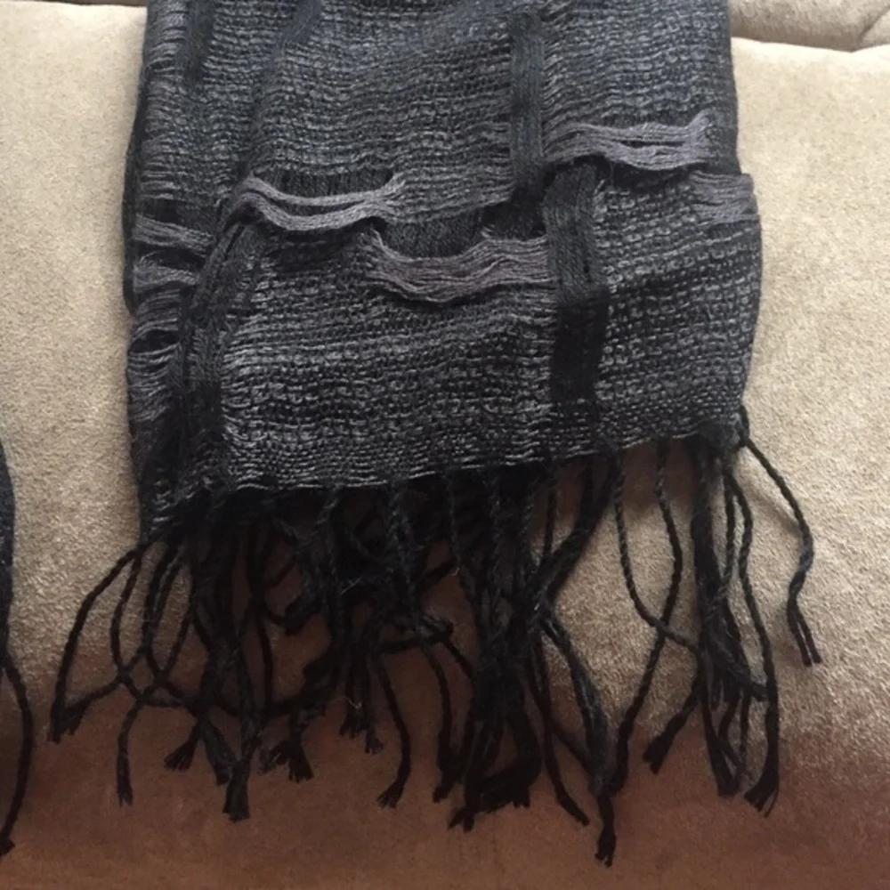Black fringed scarf